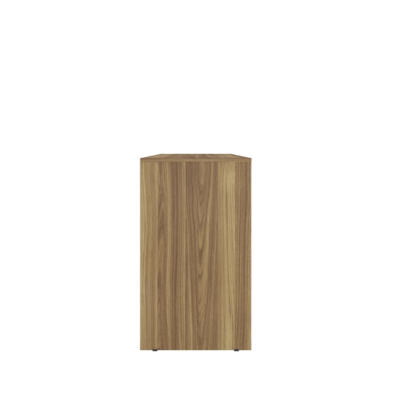 Pemberly Row Modern Engineered Wood Computer Desk with Storage in Walnut