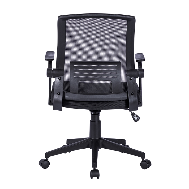 Pemberly Row Ergonomic Modern Plastic Mesh Office Chair in Black
