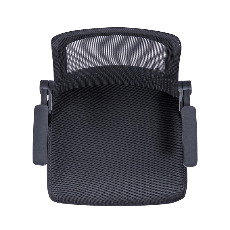 Pemberly Row Ergonomic Modern Plastic Mesh Office Chair in Black