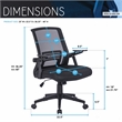 Pemberly Row Ergonomic Modern Plastic Mesh Office Chair in Black