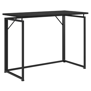 Pemberly Row Modern Wood & Steel Metal Folding Desk in Black