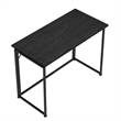 Pemberly Row Modern Wood & Steel Metal Folding Desk in Black