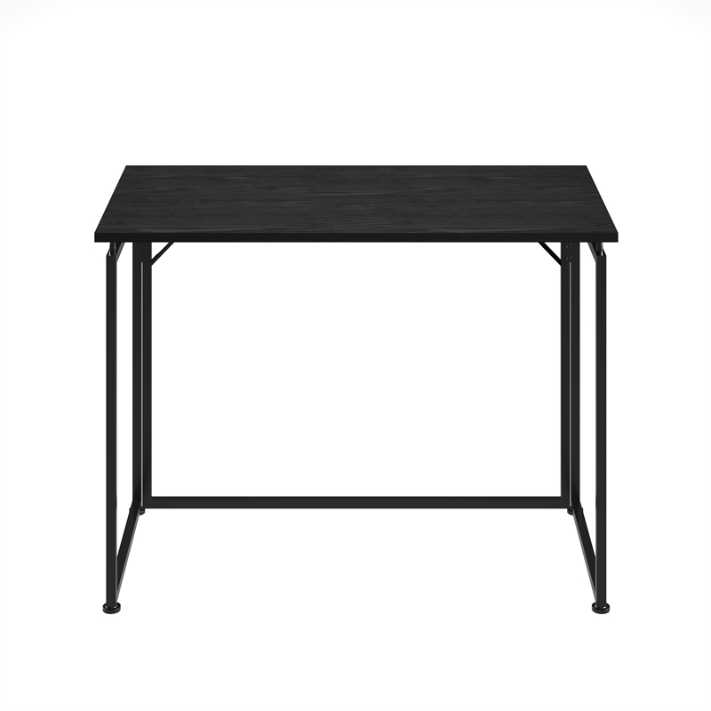 Pemberly Row Modern Wood & Steel Metal Folding Desk in Black