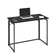 Pemberly Row Modern Wood & Steel Metal Folding Desk in Black