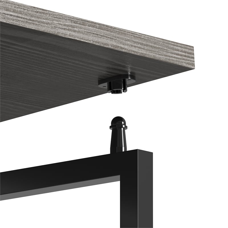 Pemberly Row Modern Wood & Steel Metal Folding Desk in Gray/Black