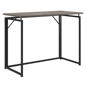 Pemberly Row Modern Wood & Steel Metal Folding Desk in Gray/Black