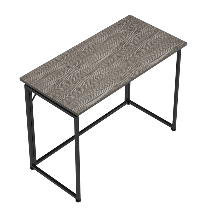 Pemberly Row Modern Wood & Steel Metal Folding Desk in Gray/Black