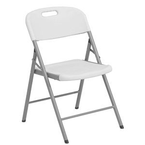 Pemberly Row Premium Comfort Granite White Folding Chairs Set of 4