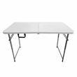 Pemberly Row Height Adjustable 4 FT Granite White Folding Table