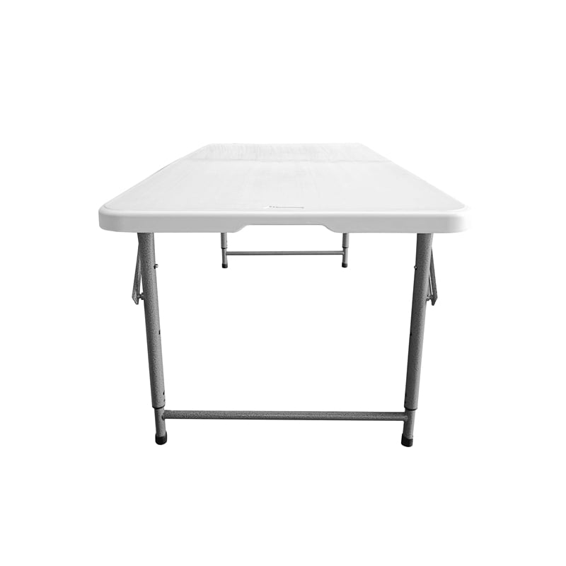 Pemberly Row Height Adjustable 4 FT Granite White Folding Table