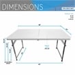 Pemberly Row Height Adjustable 4 FT Granite White Folding Table