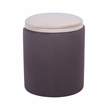 Pemberly Row Two-Toned Ottoman with Storage or Vanity Stool - Brown