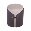 Pemberly Row Two-Toned Ottoman with Storage or Vanity Stool - Brown