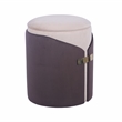 Pemberly Row Two-Toned Ottoman with Storage or Vanity Stool - Brown