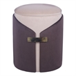 Pemberly Row Two-Toned Ottoman with Storage or Vanity Stool - Brown