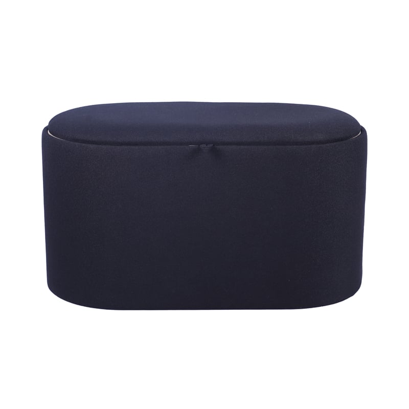 Pemberly Row Storage Ottoman with Reversible Wooden Tray Top - Black