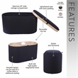 Pemberly Row Storage Ottoman with Reversible Wooden Tray Top - Black