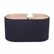 Pemberly Row Storage Ottoman with Reversible Wooden Tray Top - Black