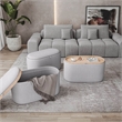 Pemberly Row Storage Ottoman with Reversible Wooden Tray Top - Natural