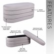 Pemberly Row Contemporary Velvet Ottoman Bench with Storage - Taupe