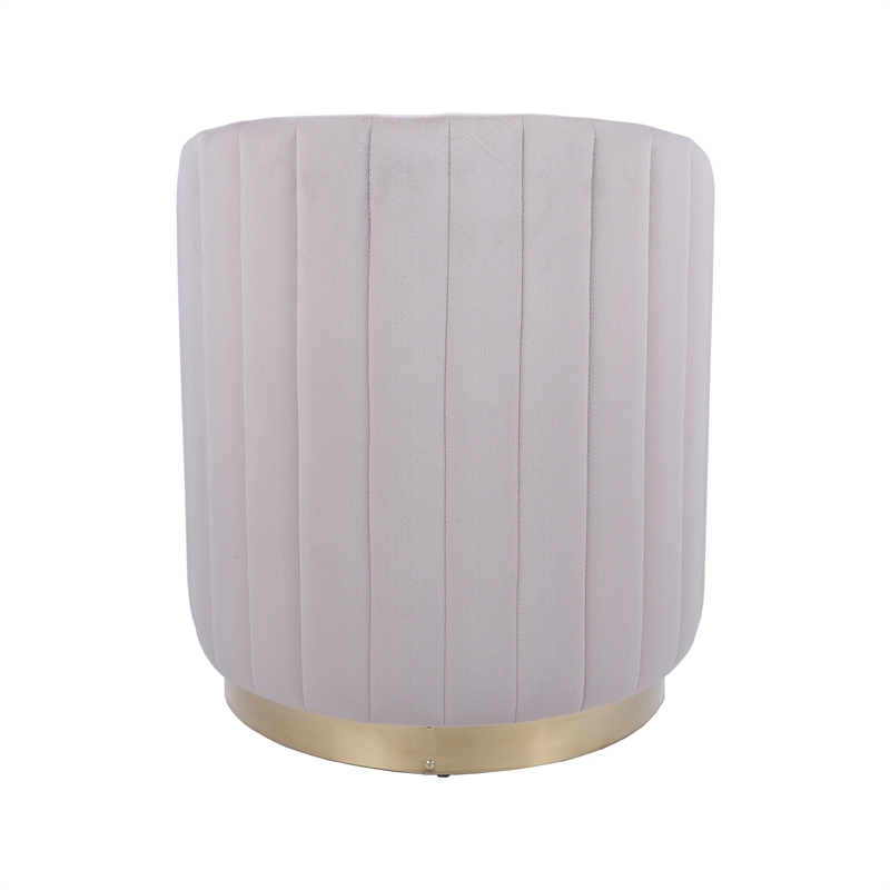 Pemberly Row Two-Toned Ottoman with Storage or Vanity Stool - Taupe