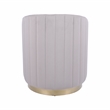 Pemberly Row Two-Toned Ottoman with Storage or Vanity Stool - Taupe