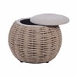 Pemberly Row Contemporary Natural Woven Ottoman with Storage - Brown