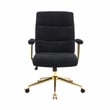 Pemberly Row Textured Boucle Fabric Black & Gold Height Adjustable Office Chair