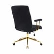 Pemberly Row Textured Boucle Fabric Black & Gold Height Adjustable Office Chair