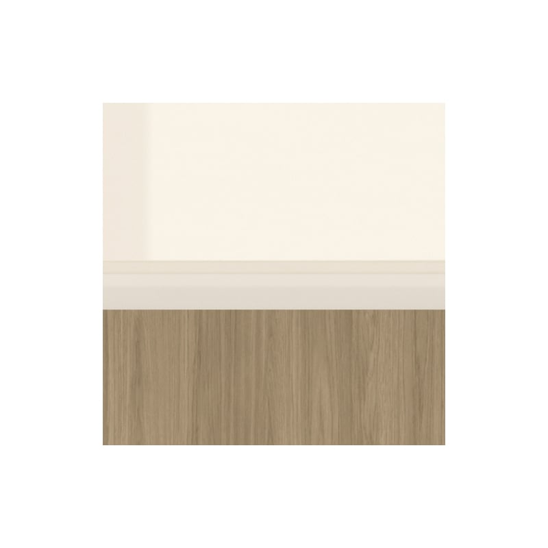 Pemberly Row 6 Seater Italian Natural & Oak Dining Table with Painted Glass Top