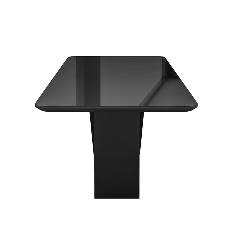 Pemberly Row 6 Seater Italian-Style Dining Table with Painted Glass Top - Black
