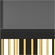 Pemberly Row Modern 6 Seater Dining Table with Gold Accents - Black & Gold