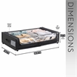 Pemberly Row Set of 2 Under-Bed Rolling Storage Container with Transparent Cover