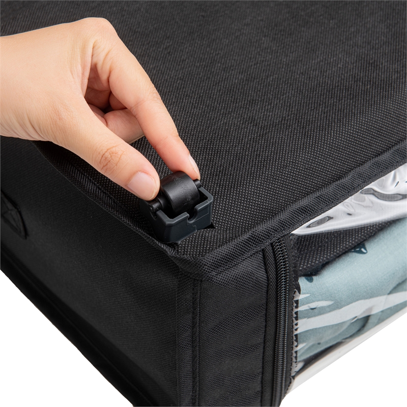 Pemberly Row Set of 2 Under-Bed Rolling Storage Container with Transparent Cover