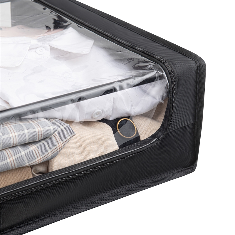 Pemberly Row Set of 2 Under-Bed Rolling Storage Container with Transparent Cover