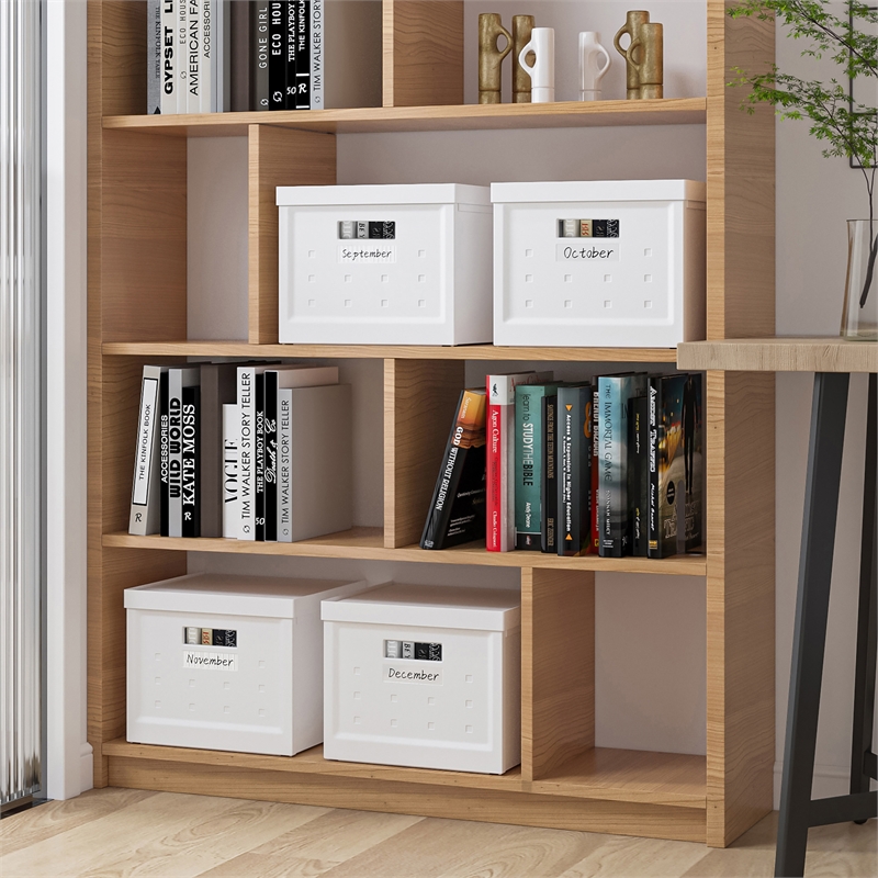 Pemberly Row Set of 2 Collapsible Stackable Storage Box with Lids