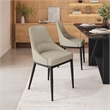 Pemberly Row Armless Taupe Dining Chairs with Black Legs - Set of 2