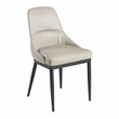 Pemberly Row Armless Taupe Dining Chairs with Black Legs - Set of 2