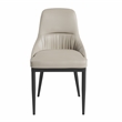 Pemberly Row Armless Taupe Dining Chairs with Black Legs - Set of 2