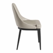 Pemberly Row Armless Taupe Dining Chairs with Black Legs - Set of 2