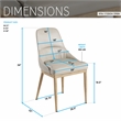 Pemberly Row Armless Taupe Dining Chairs with Wood-Look Legs - Set of 2