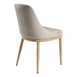 Pemberly Row Armless Taupe Dining Chairs with Wood-Look Legs - Set of 2