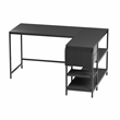 Pemberly Row L-Shaped Desk with Drawers - Shelves and Organizer - Black