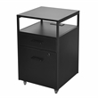 Pemberly Row Black 2-Drawer Rolling Locking File Cabinet w/ USB