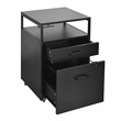 Pemberly Row Black 2-Drawer Rolling Locking File Cabinet w/ USB