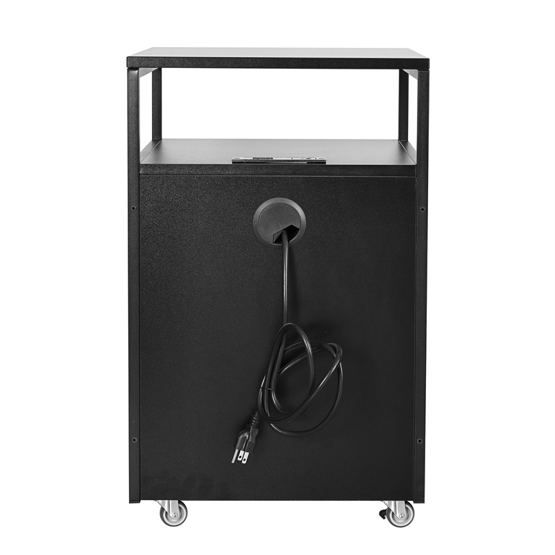 Pemberly Row Black 2-Drawer Rolling Locking File Cabinet w/ USB