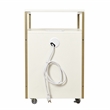 Pemberly Row White & Gold Rolling Locking File Cabinet w/ USB