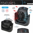Pemberly Row Contemporary 2-in-1 Portable 1500W Space Heater and Fan