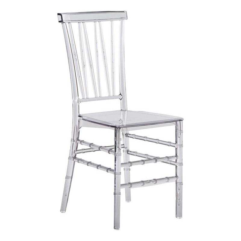 Pemberly Row Stackable Chiavari Style Clear Acrylic Event Chairs - Set of 2