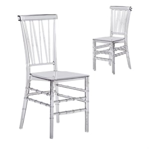 Pemberly Row Stackable Chiavari Style Clear Acrylic Event Chairs - Set of 2
